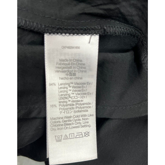 Madewell Ariana Midi Dress Size 0 Black Textured Empire Minimalist 90s Feminine - Picture 8 of 9